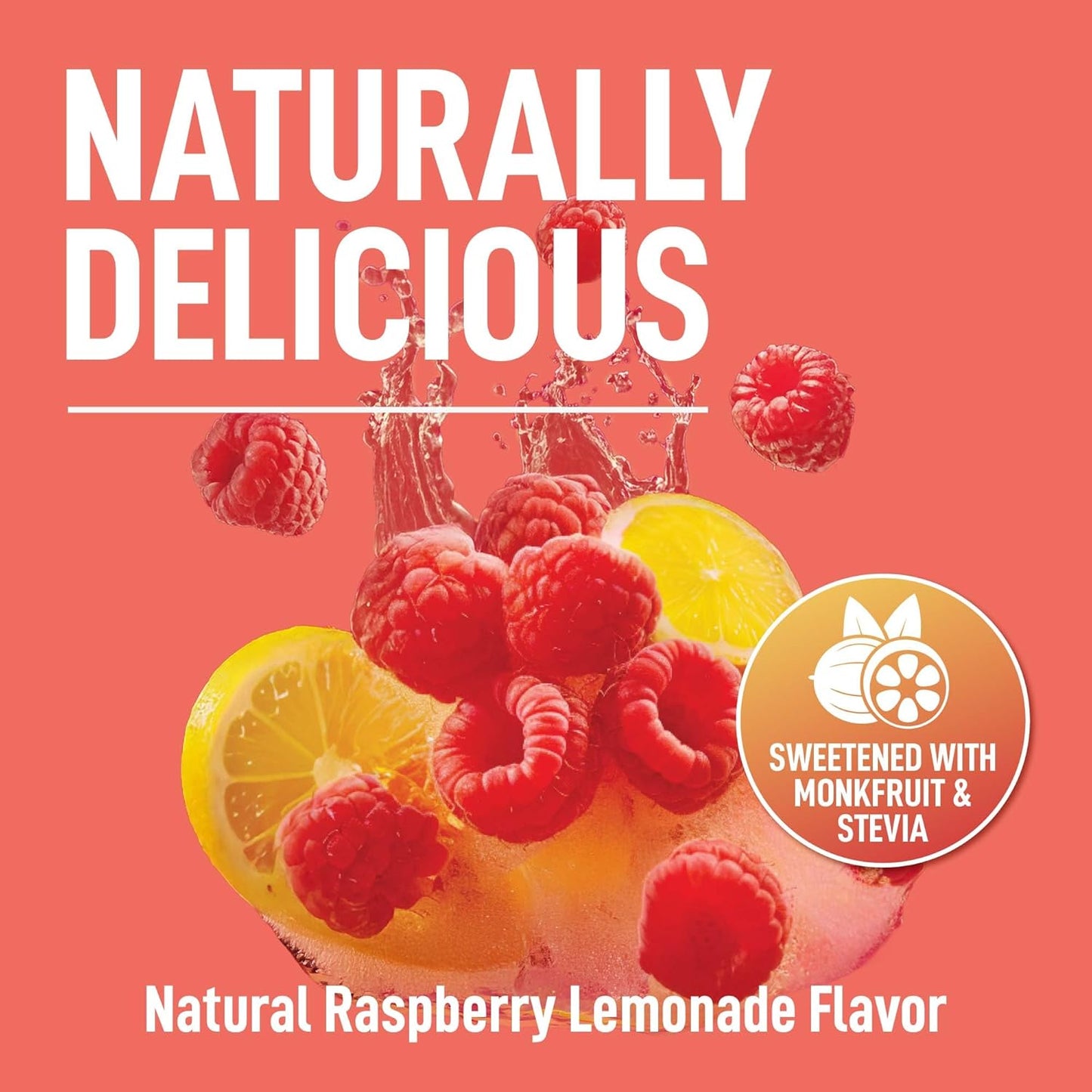 Keto Electrolytes Powder No Sugar - Sugar Free Electrolytes - Keto Hydration Electrolytes - Made in USA - Delicious Raspberry Lemonade Flavor - Mixes Easily No Clumps